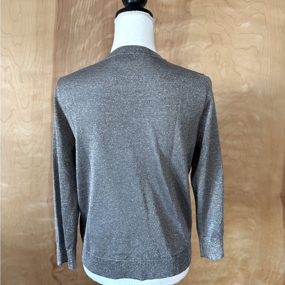 Loft silver metallic me without tags cardigan sweater - Picture 3 of 6